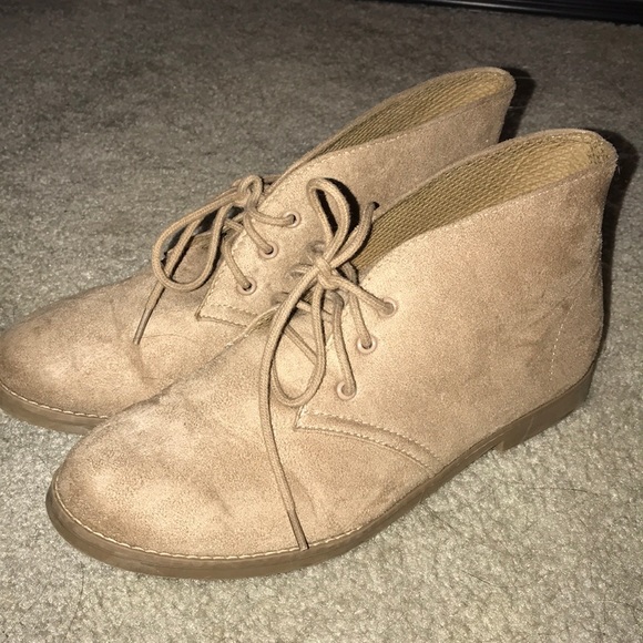 Tan lace up booties - Picture 1 of 3